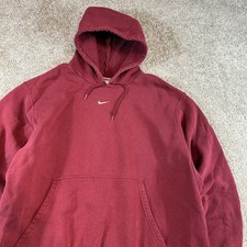 Vintage 90s Nike Center Middle Swoosh Hoodie Sweatshirt Faded XL Made In USA