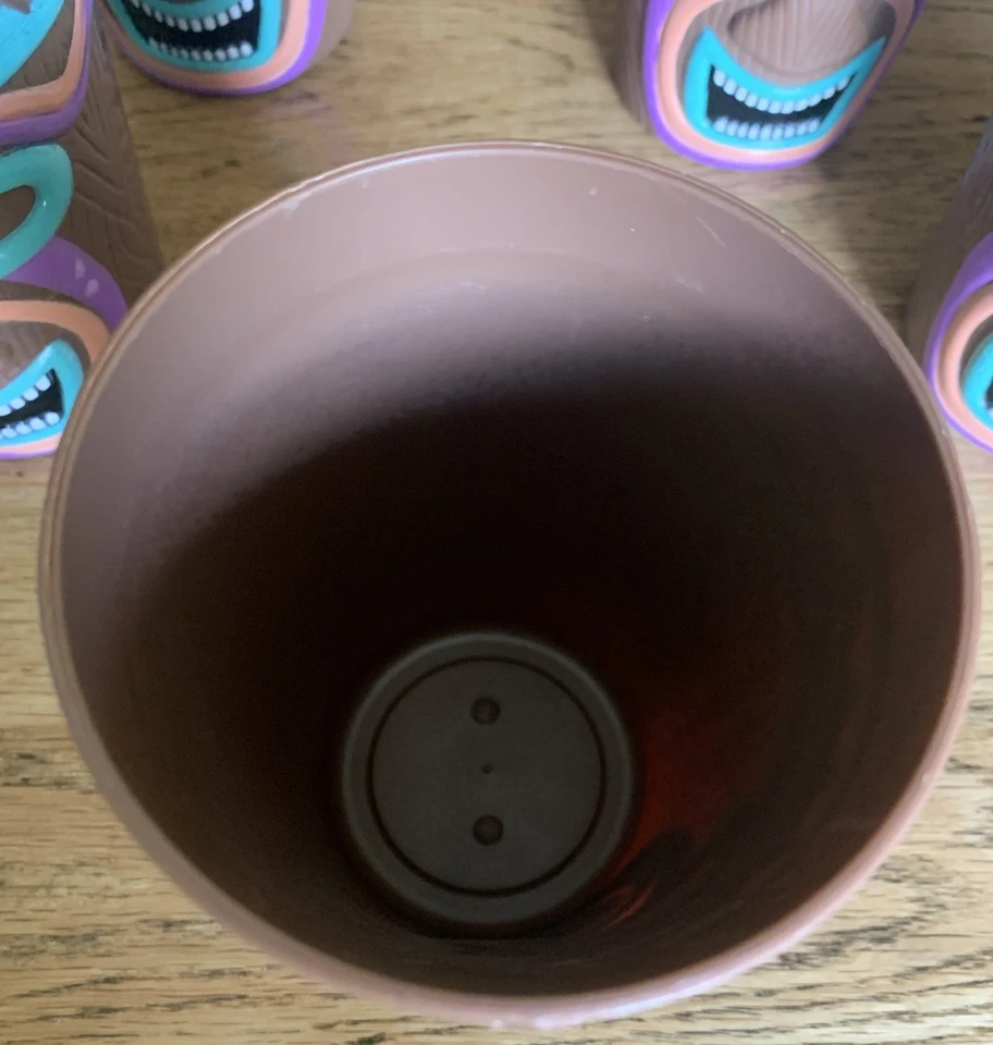 Hawaiian Luau Tiki Tribal Mask Multi-Colors Tumblers Set Of 7  5.5” Tall - Image 4 of 4