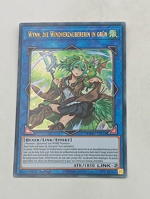 Yu-Gi-Oh Einzelkarte Wynn, die Windverzaubererin in grün bespielt