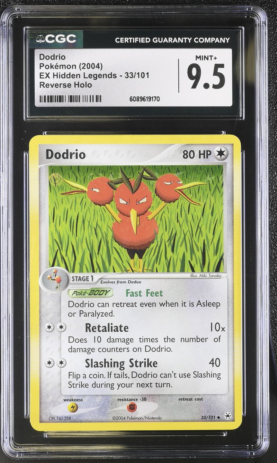 CGC 9.5 MINT+ Dodrio 2004 EX Hidden Legends 33/101 Reverse Holo Pokemon Card