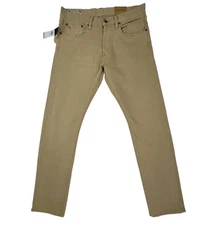 NWT Polo Ralph Lauren Varick Slim Straight Anderson Khaki Jeans Pants Size 33x32