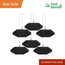 ElaraBerry 6 Pack Black Hexagon Acoustic Panels 14.2in