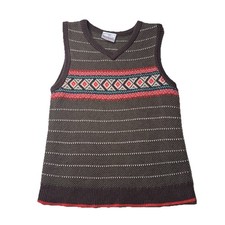 Hanna Andersson Brown Red Knit Sweater Vest Size 120 5T Boys Kids