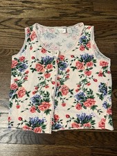 Victoria s Secret floral vintage gold label size M Cotton Button Top/Pajama Top