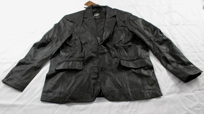 Jild Men's Invisible Stitching Casual Leather Blazer AR8 Black Size XL NWT