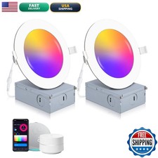 POWERASIA 2 Pack 4 Inch Smart Recessed Lighting, LED Recessed Lighting