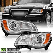 For 2011-2014 Chrysler 300 Bi-xenon Hidxenon Led Drl Projector Headlights Set