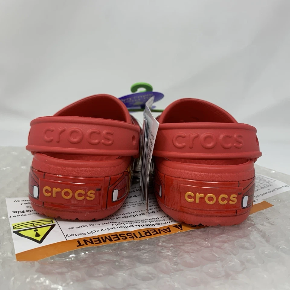 Crocs Lightning McQueen Clog Toddler Light Up C6 C7 C8 C9 C10 Disney Pixar Cars - Image 4 of 4