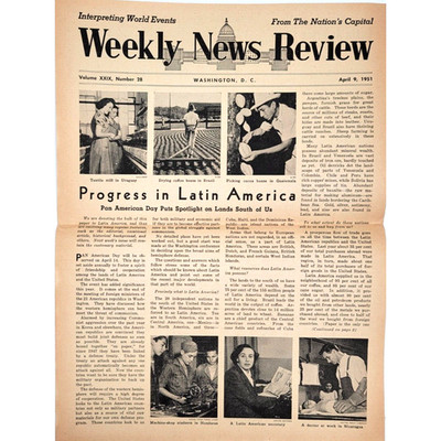 Weekly News Review April 9 1951 Washington D C Newspaper in Latin America
