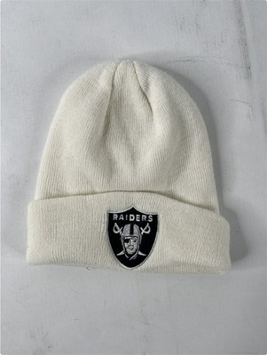  Las Vegas Raiders Beanie Hat Cream White Knit Cuffed Winter Skull Cap