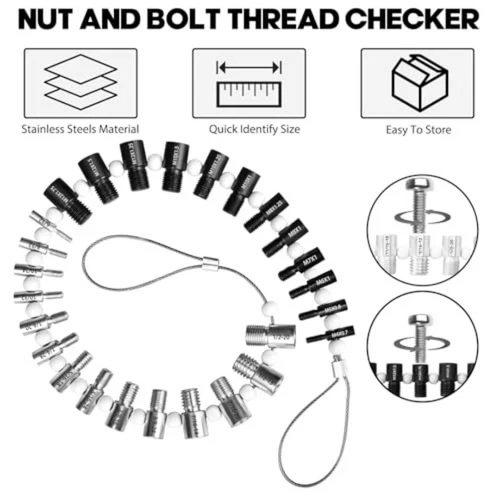 Nut and Bolt Thread Checker Inch & Metric Thread Gauge Nut and Bolt Size Gauge N - Picture 2 of 5