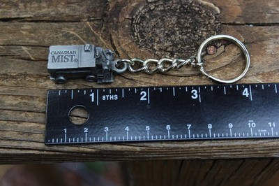 Canadian Mist Pewter Zamboni Hockey Keychain Vintage