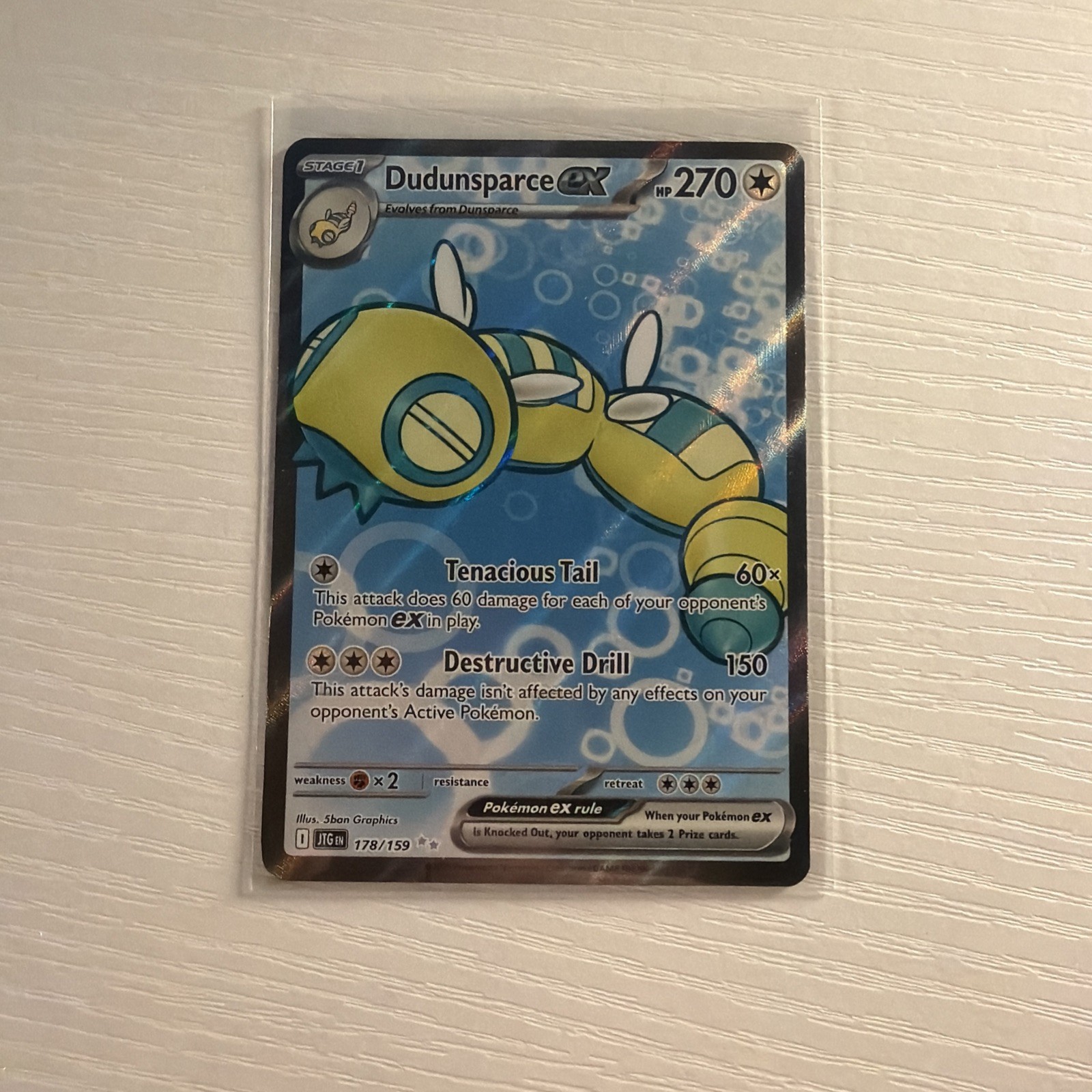 The Pokémon Company Dudunsparce ex EX Holo Ultra Rare Full Art 178/159 HP 270