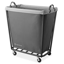Commercial Heavy Duty Large Rolling Canvas Bin Laundry Hamper on Wheels, Gray