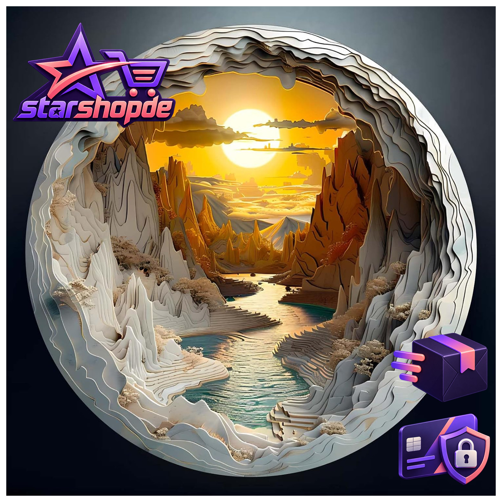 KaayeeWood Holzpuzzle Erwachsene,3D Sonnenuntergang Fluss Holzpuzzle