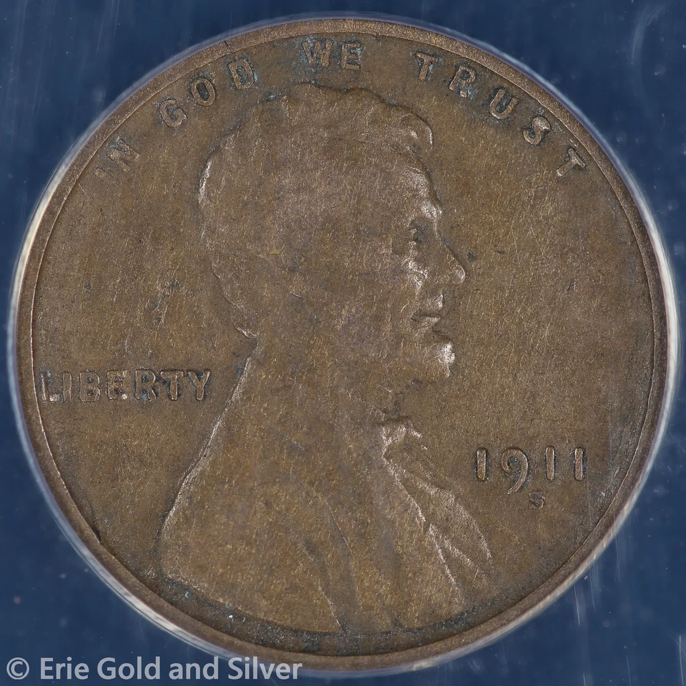 1911-S 1C Lincoln Wheat Cent ANACS VF 30 - Image 3 of 4