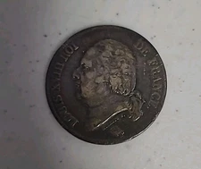 1822-W France 5 Francs Louis XVIII Silver Crown Écu Lille Mint 25g .900