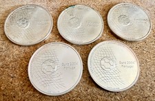 Lot of 5 - 2001 PORTUGAL UEFA Euro 2004 Soccer .500 Silver 1000 Escudos 134.8g