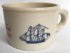 Vtg OLD SPICE Shaving Cream Mug Ship Grand Turk Salem 1786 by Shulton Milk Glass