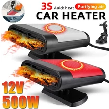 500W Car Heater Portable Electric Heating Fan Defogger Defroster Demister 12V US
