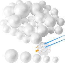 36Pack Craft Foam Balls Assorted Sizes 1-2.4 in , Foam Balls for Arts and Craft