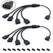 1-to-4 Female to FemalSplitter Extension Cable 2 Pack for PC RGB Fans LED Lights
