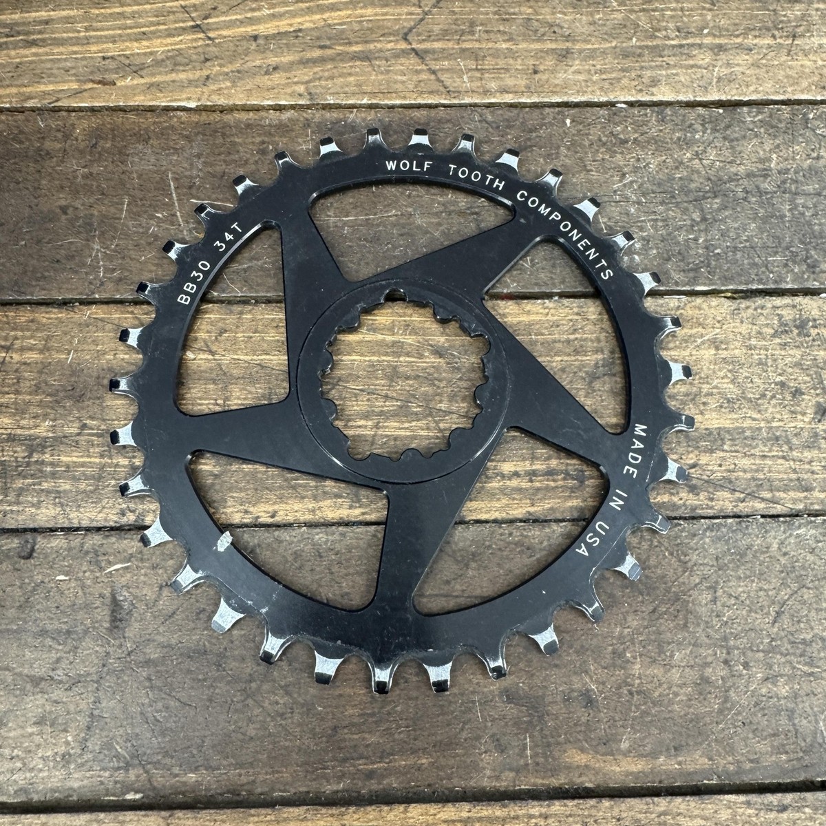 Wolf Tooth Components BB30 34T Chainring Direct Mount Black MTB