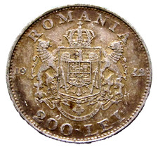 ROMANIA MIHAI I 1942 200 LEI 0.835 SILVER WWII COINAGE yes we do combine postage