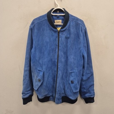 Levi's Made & Crafted Herren Blau Wildleder Ziegenleder Bomberjacke Mantel Medium