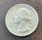 1957-D Washington Quarter 90% Silver Coin Uncertified Circulated
