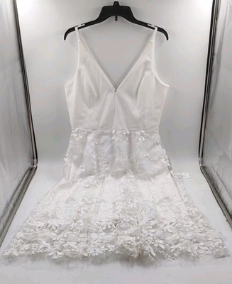 NEW Dress The Population Darleen Floral Midi Dress - White - Size XL (#D4-C1)