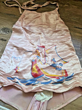 VTG Girls PINK Graphic Satin Halter Swimsuit w/Sailboat Fishing Sz 4-5 