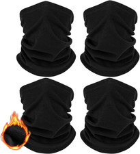 4 Pack Winter Neck Warmer, Neck Gaiter Ski for Men  Women, Soft Fleece Face Cov