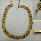 Vintage 1950s-1960s CROWN TRIFARI Gold-tone Swirl Necklace Jewelry