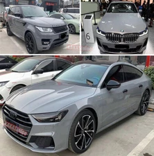 Flexible Flat Car Glossy Metallic Grey Vinyl Chrome Wrap Sticker Bubble Free US