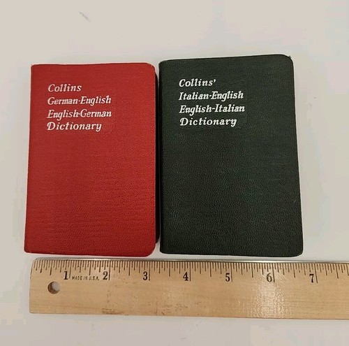 2 Collins Gem Pocket Dictionary 1963 Italian-English 1958 German-English - Picture 13 of 14