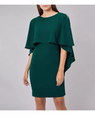 Coast Forest Green Cape Shift dress size 6 | eBay UK