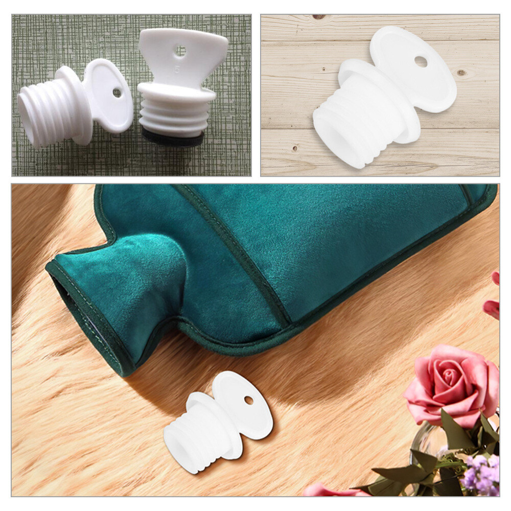 2 Pcs White Pp Hot Water Bottle Plug Sweater Plugs Plastic Stopper eBay