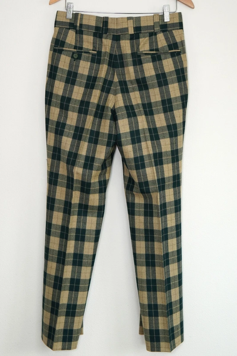 Tan plaid hotsell trousers