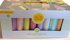 Sidewalk Thick Chalk 60-Piece 20 Colors Sun Squad Kids Outdoor Art Non-Toxic NEW