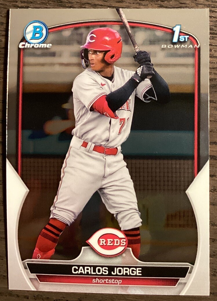 2023 Bowman Chrome Carlos Jorge #BCP-120 1st Bowman! Cincinnati Reds! #7028