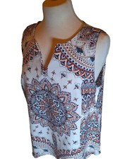 VERSE Tunic Top Size Large V-neck Sleeveless BOHO Tank AZTEC Made in USA