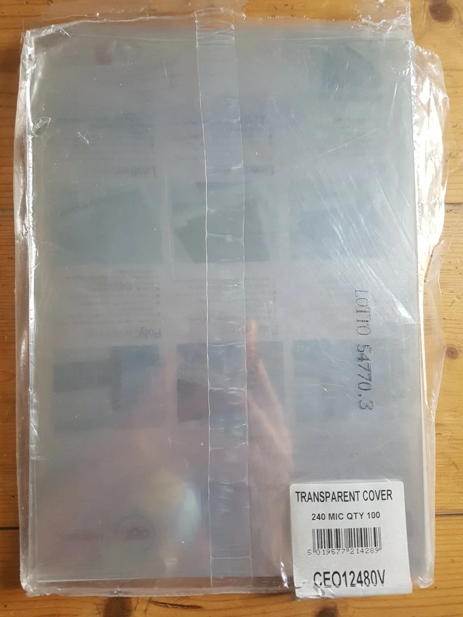 A4 Rexel HiClear 240 mic Binding Covers Transparent Clear Plastic Pack of 3