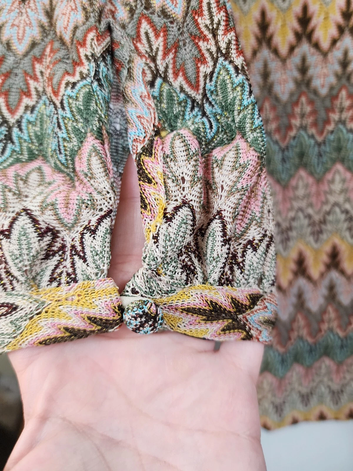 VETEMENTS The Clothing Co Vestito tubino donna M rosa marrone pizzo sovrapposizione manica lunga boho