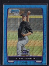 2012 BOWMAN CHROME PROSPECTS BLUE WAVE REFRACTOR TYLER GAGNON #BCP13 ROCKIES 