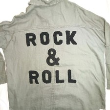 Elan Women's Devan Rock & Roll Shacket Olive Green With Pockets Size M Used