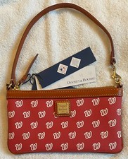 MLB WASHINGTON NATIONALS Dooney & Bourke Coated Canvas Wristlet Clutch - BNWT