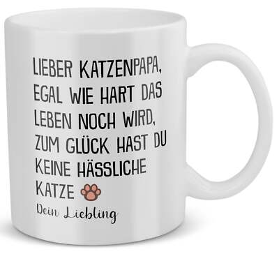 Katzenpapa Tasse Geschenk Cat Dads Katze Sruchtasse Männer Jungs Haferl Kater