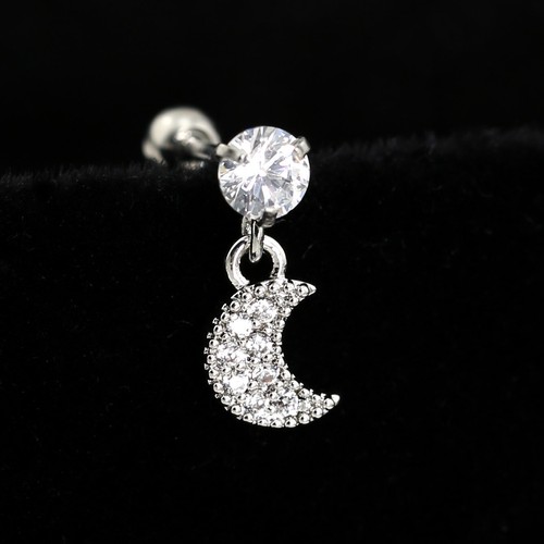 Gem Crystal Ear Cartilage Helix Ring Bar Stud Ear Cuff Climber Piercing Earring - Picture 190 of 268