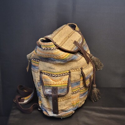 Earthbound Trading Co. Woven Multicolor Bohemian Backpack  display picture 3